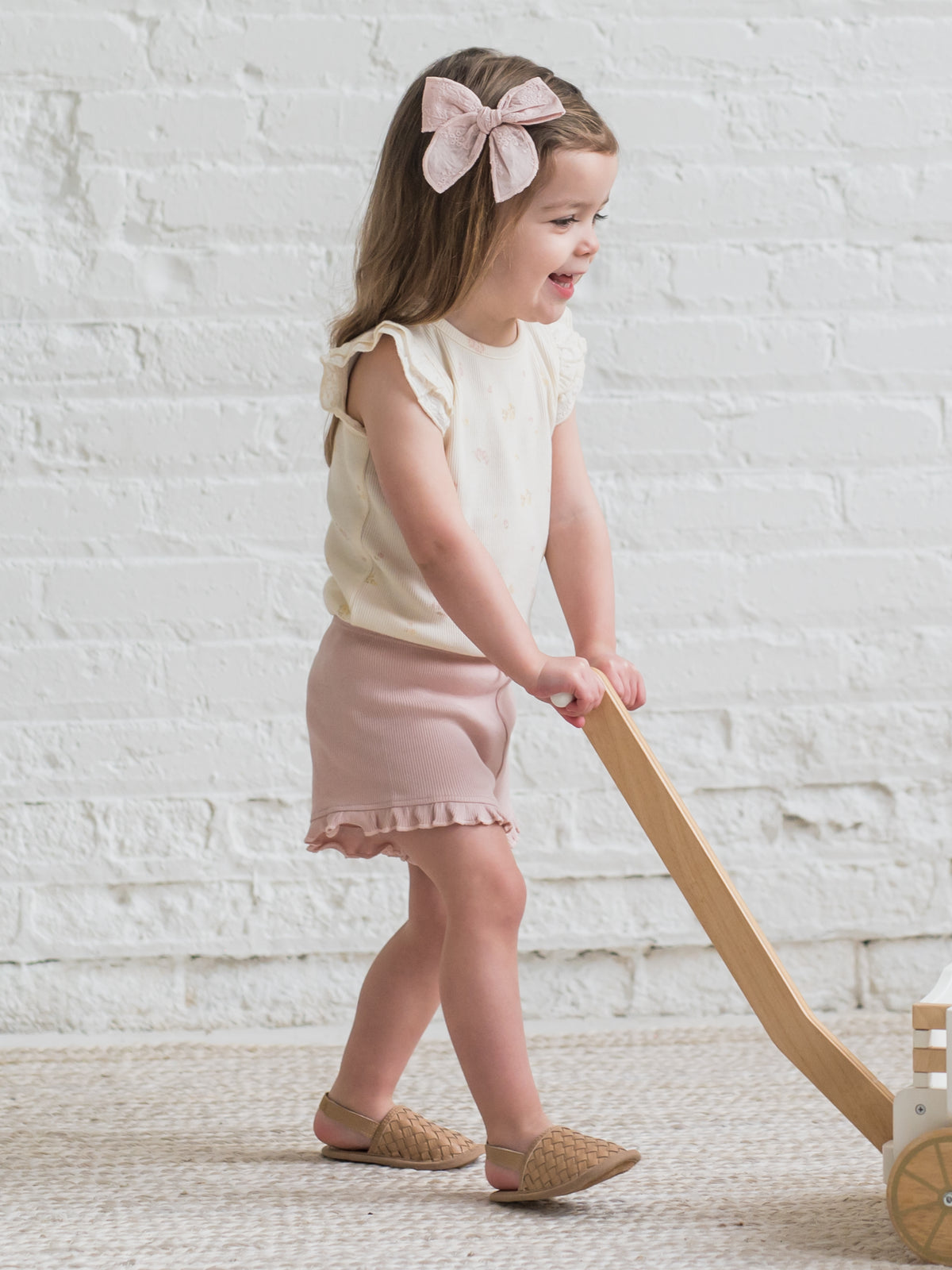 Daphne Ribbed Tank with Eyelet Ruffle Sale : Baby-Kids : Tops : Shirts : Short Sleeves Kendi Daphne Ribbed Tank with Eyelet Ruffle | Colored Organics®