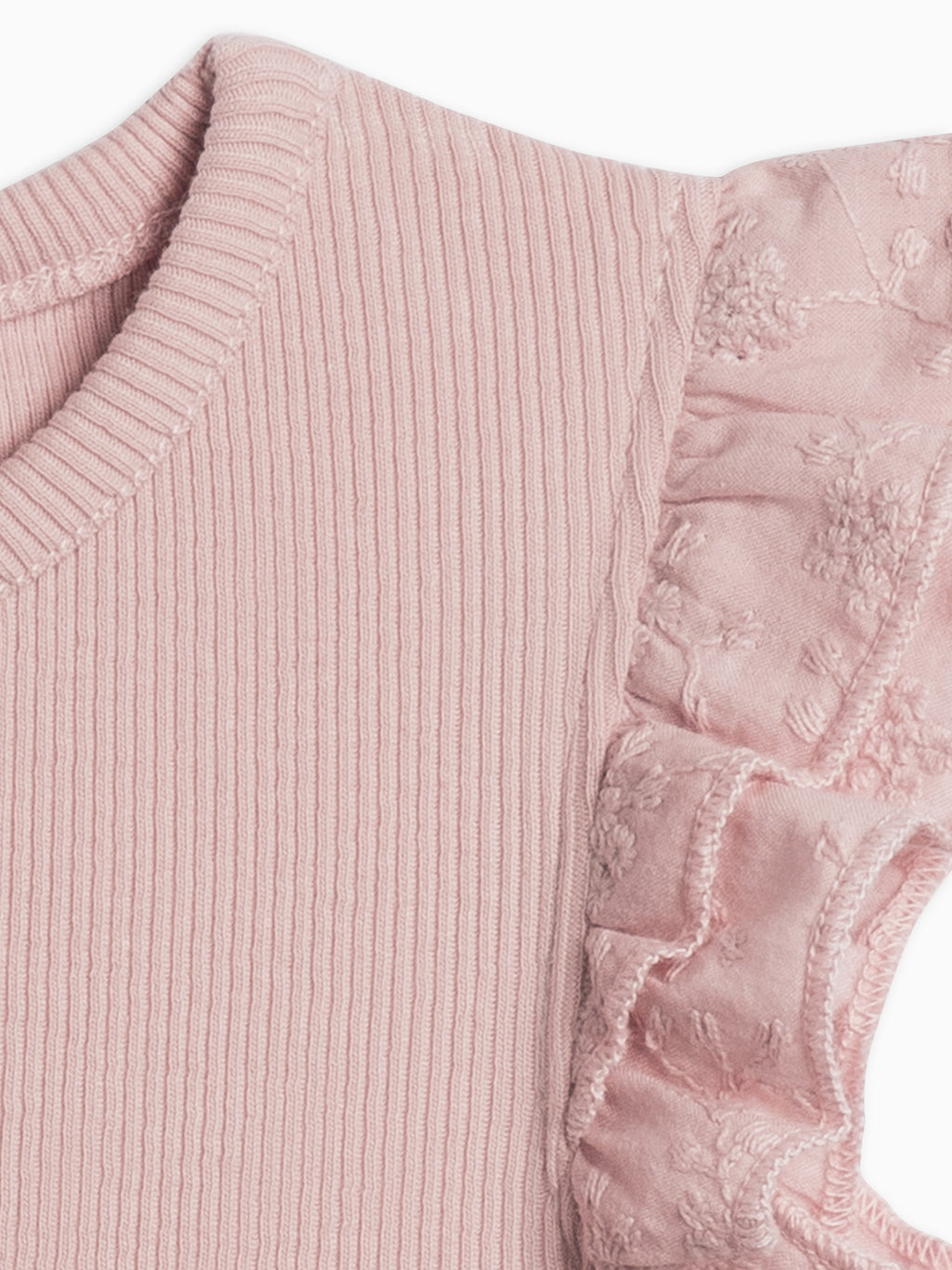Daphne Ribbed Tank with Eyelet Ruffle Sale : Baby-Kids : Tops : Shirts : Short Sleeves Kendi Daphne Ribbed Tank with Eyelet Ruffle | Colored Organics®