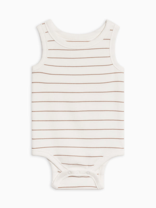 Jett Ribbed Tank Bodysuit Baby : One Pieces : Bodysuits : Tanks Kendi Organic Cotton Baby Jett Ribbed Tank Bodysuit