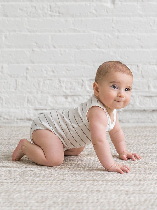 Jett Ribbed Tank Bodysuit Baby : One Pieces : Bodysuits : Tanks Kendi Organic Cotton Baby Jett Ribbed Tank Bodysuit