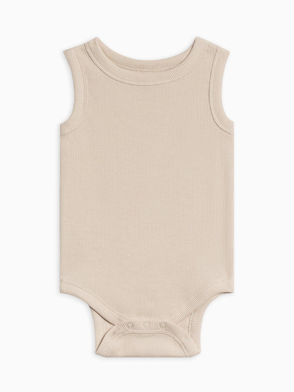 Jett Ribbed Tank Bodysuit Baby : One Pieces : Bodysuits : Tanks Kendi Organic Cotton Baby Jett Ribbed Tank Bodysuit