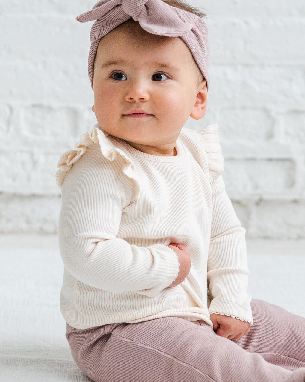 Rina Ribbed Ruffle Long Sleeve Top Sale : Baby-Kids : Tops : Tees : Long Sleeves Kendi Baby Rina Ribbed Ruffle Long Sleeve Top | Colored Organics®