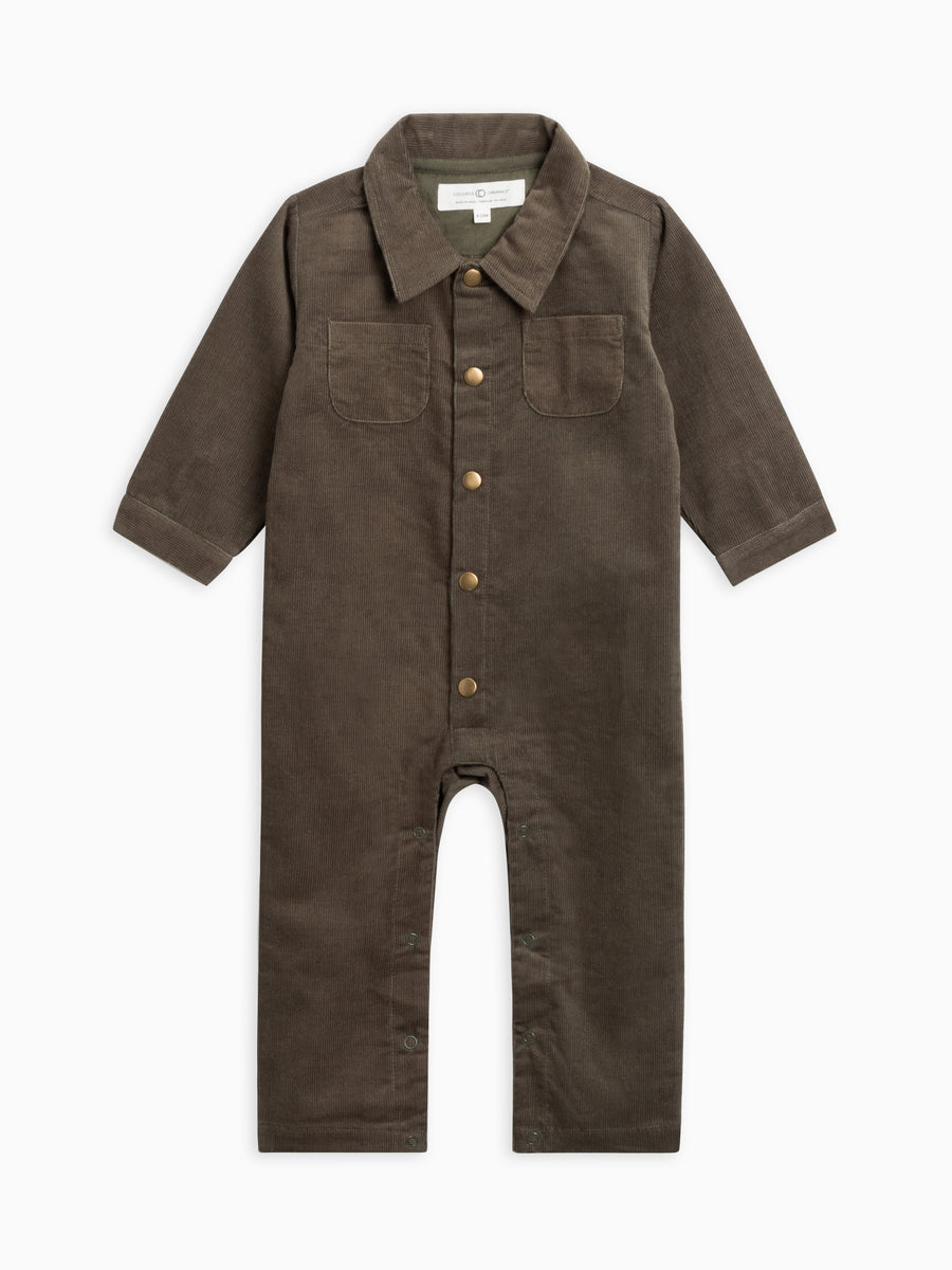 Flynn Corduroy Collared Romper Baby-Kids : One Pieces : Rompers : Long Sleeves Colored Organics Organic Cotton Baby and Kids Corduroy Collared Romper