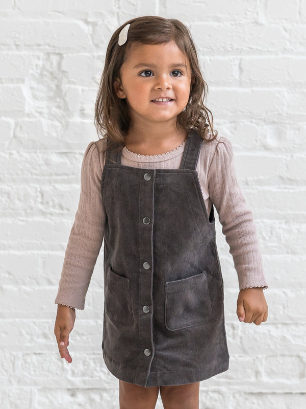 Clemmie Corduroy Jumper Dress Baby-Kids : Dresses : Tanks Kendi Organic Cotton Baby and Kids Clemmie Corduroy Jumper