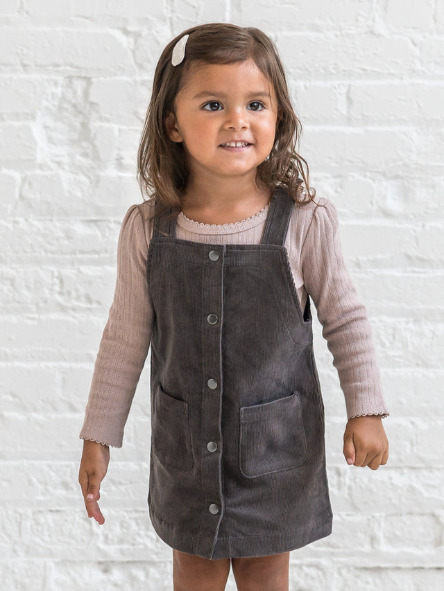 Clemmie Corduroy Jumper Dress Baby-Kids : Dresses : Tanks Kendi Organic Cotton Baby and Kids Clemmie Corduroy Jumper