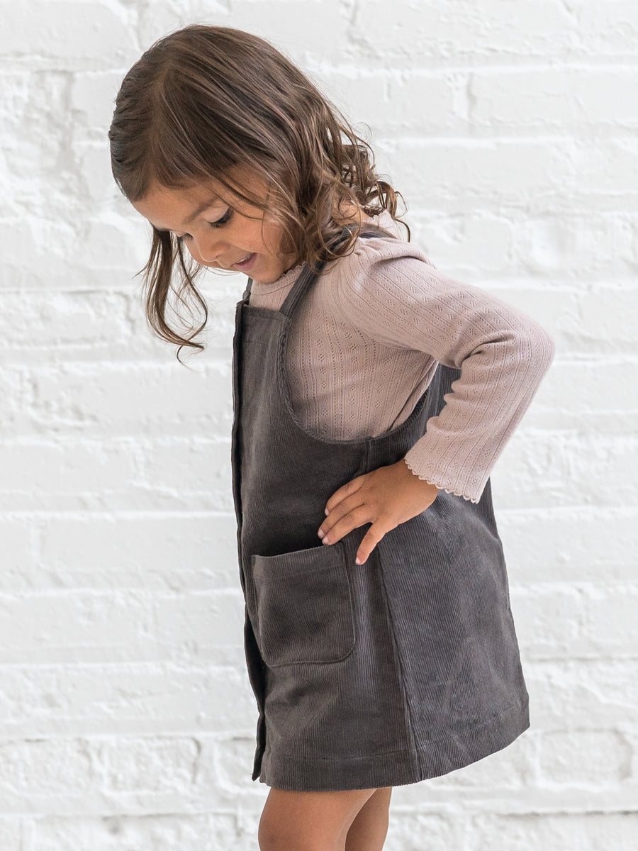 Clemmie Corduroy Jumper Dress Baby-Kids : Dresses : Tanks Kendi Organic Cotton Baby and Kids Clemmie Corduroy Jumper