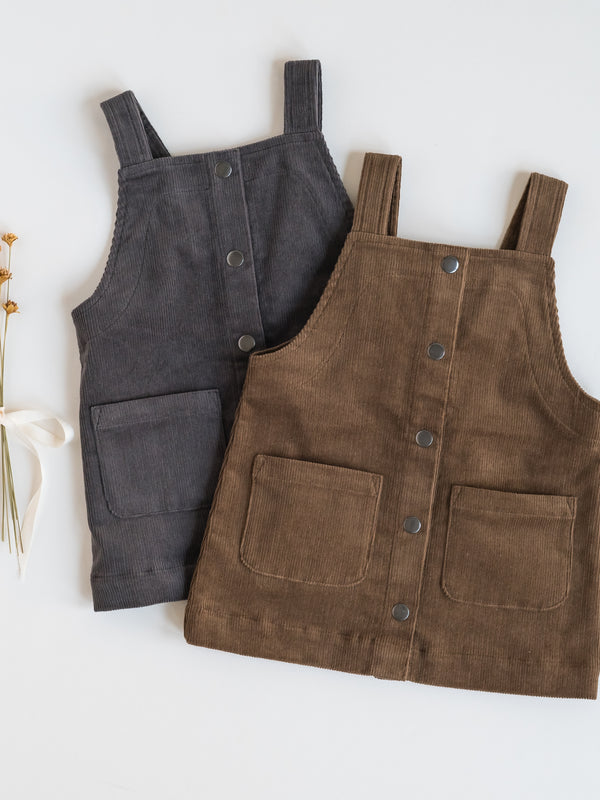 Clemmie Corduroy Jumper Dress Baby-Kids : Dresses : Tanks Kendi Organic Cotton Baby and Kids Clemmie Corduroy Jumper