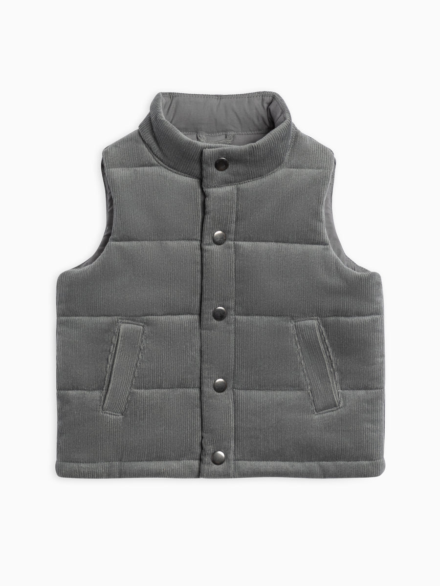 Idris Corduroy Snap Vest
