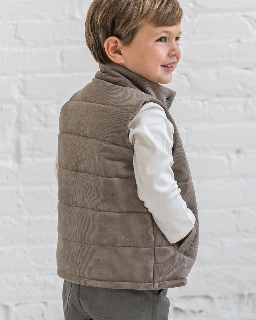 Idris Corduroy Snap Vest