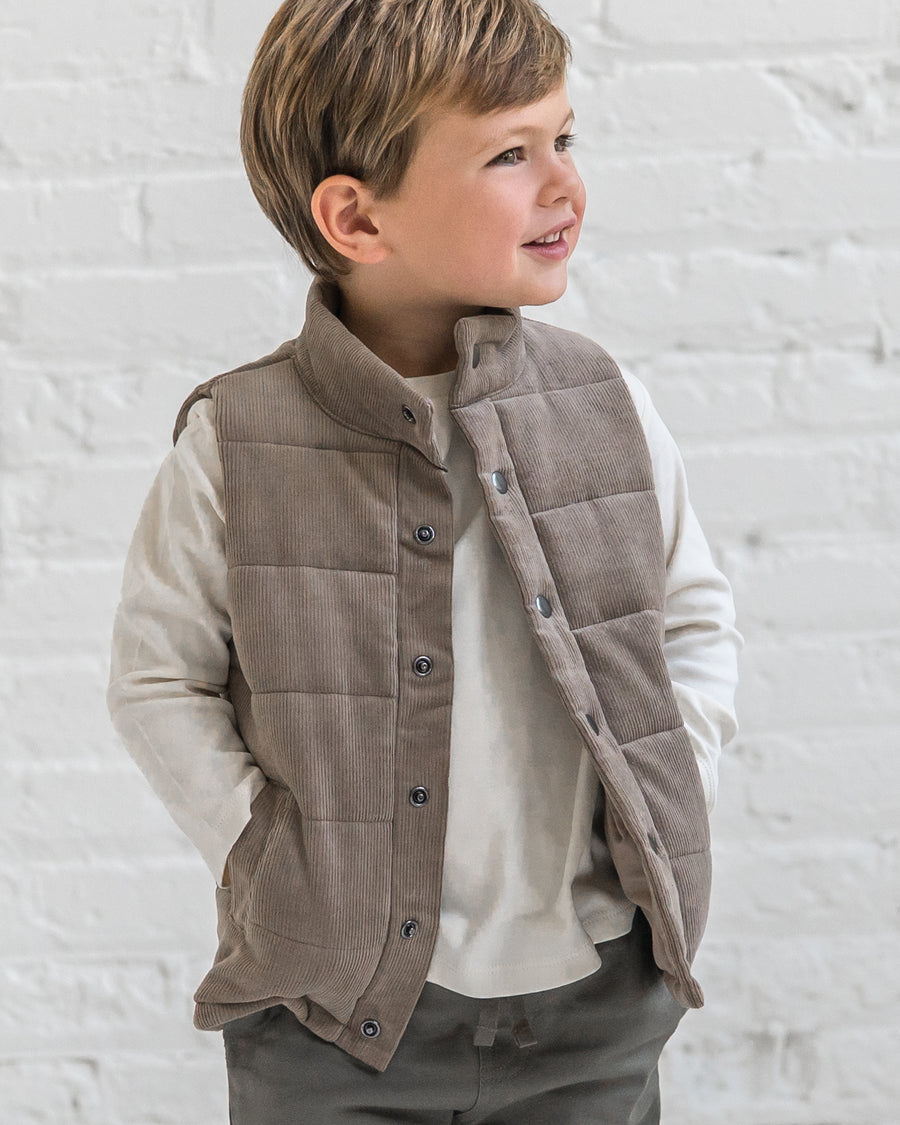 Idris Corduroy Snap Vest
