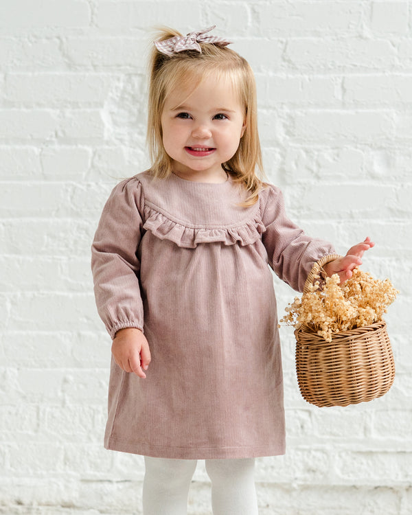 Dafina Corduroy Ruffle Dress