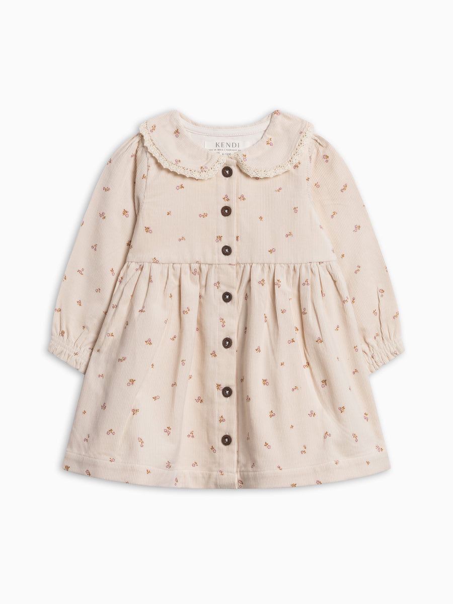Ginny Fine Corduroy Peter Pan Collar Dress - Woodford