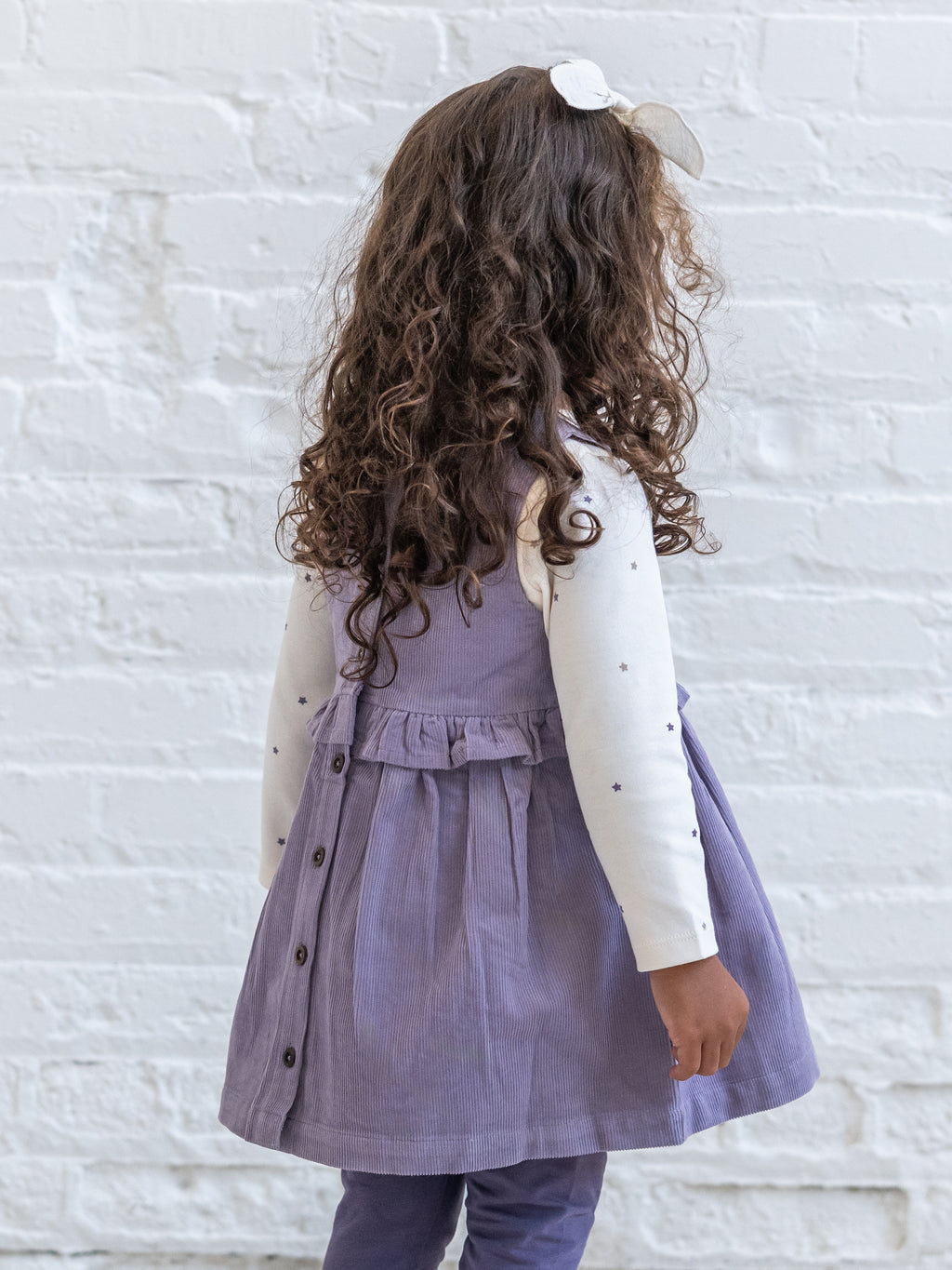 PRE ORDER Lois Fine Corduroy Ruffle Jumper - Lavender Baby-Kids : Dresses : Tanks KENDI by Colored Organics Organic Cotton Baby and Kids Lois | Colored Organics®