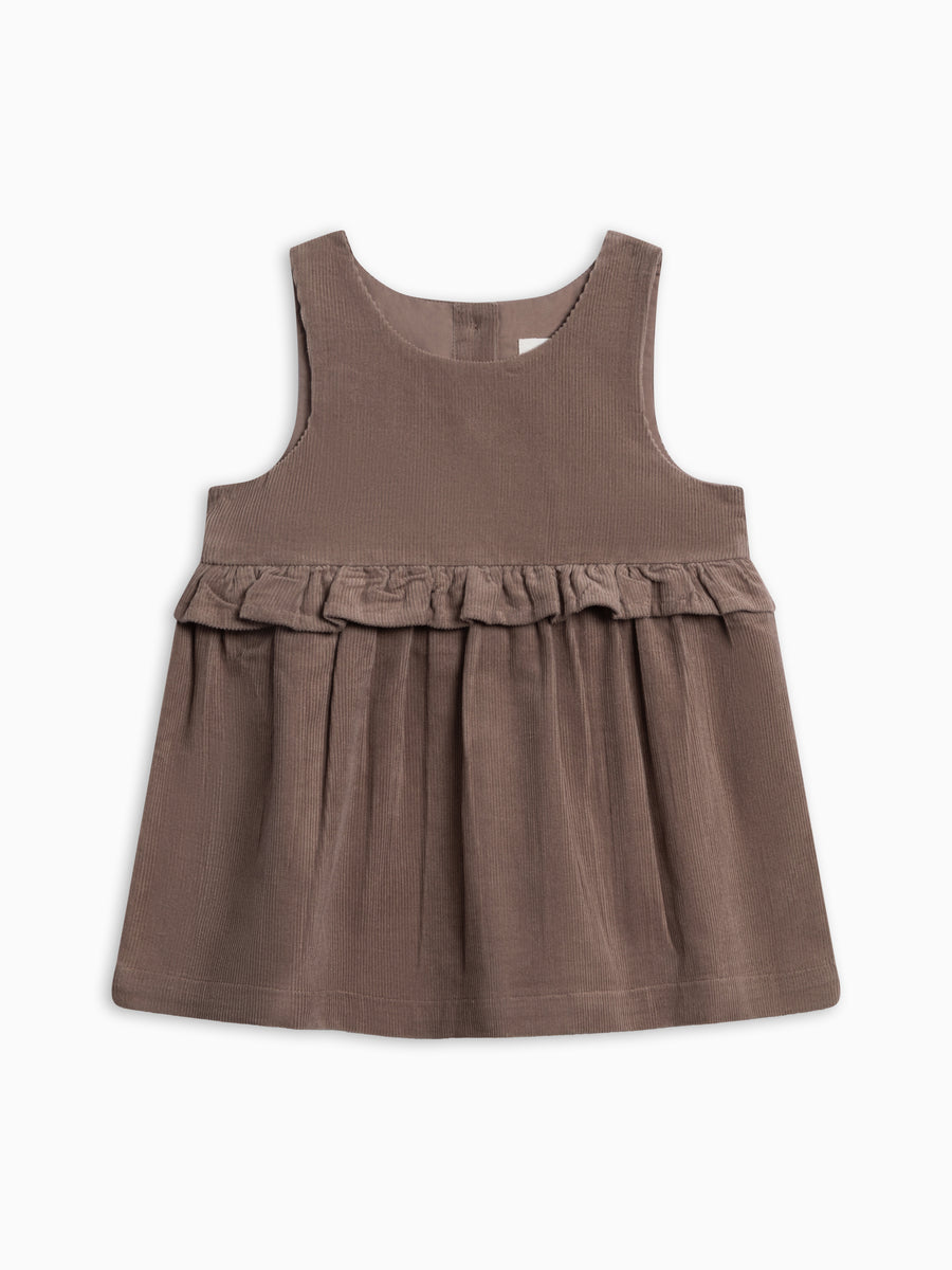 Lois Fine Corduroy Ruffle Jumper - Woodford