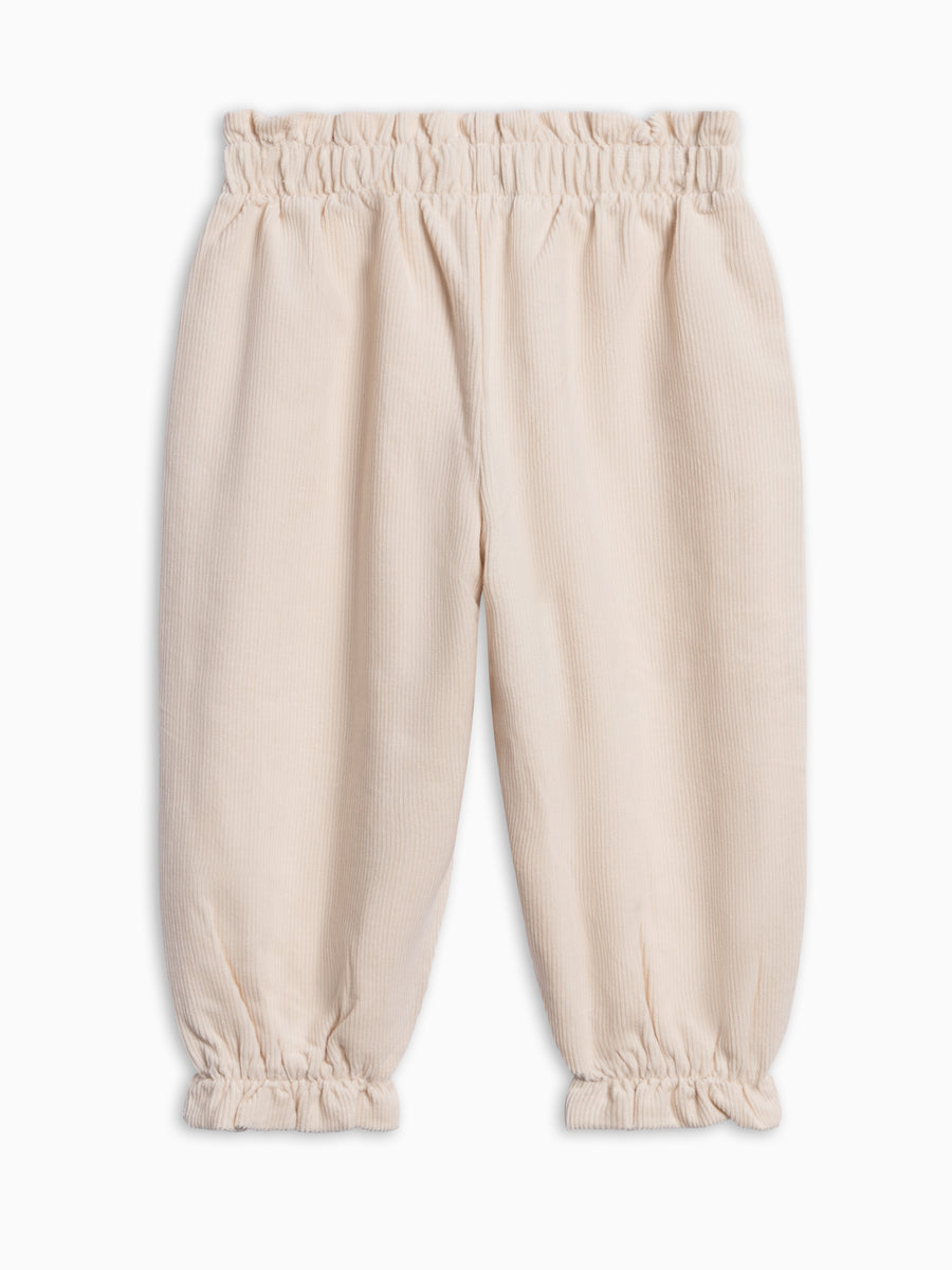 Lexi Fine Corduroy Ruffle Pant - Cream