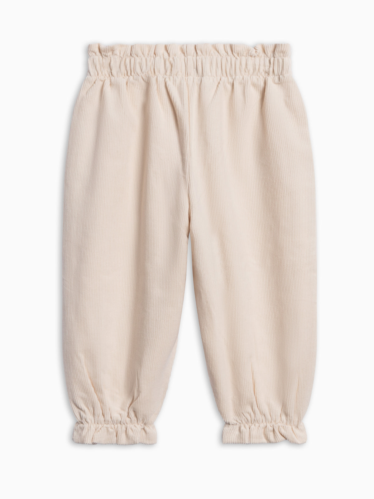 Lexi Fine Corduroy Ruffle Pant - Cream Baby : Bottoms : Pants KENDI by Colored Organics Organic Cotton Baby Lois Corduroy | Colored Organics®