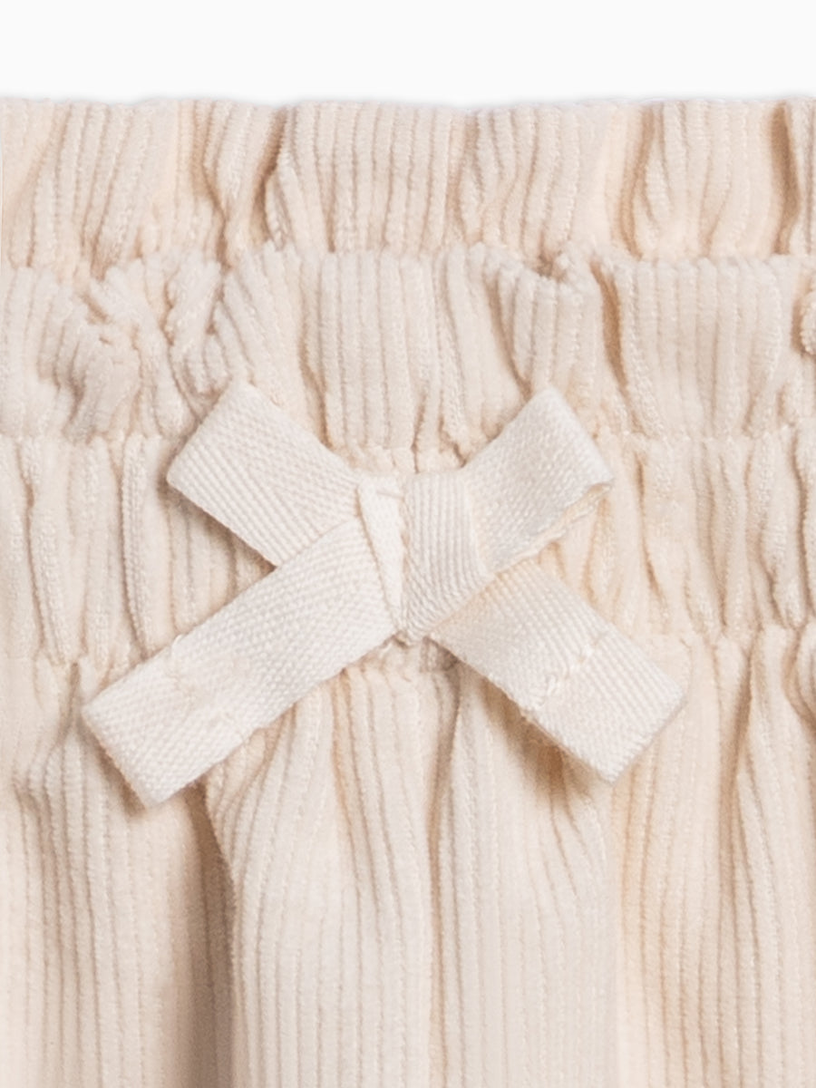Lexi Fine Corduroy Ruffle Pant - Cream