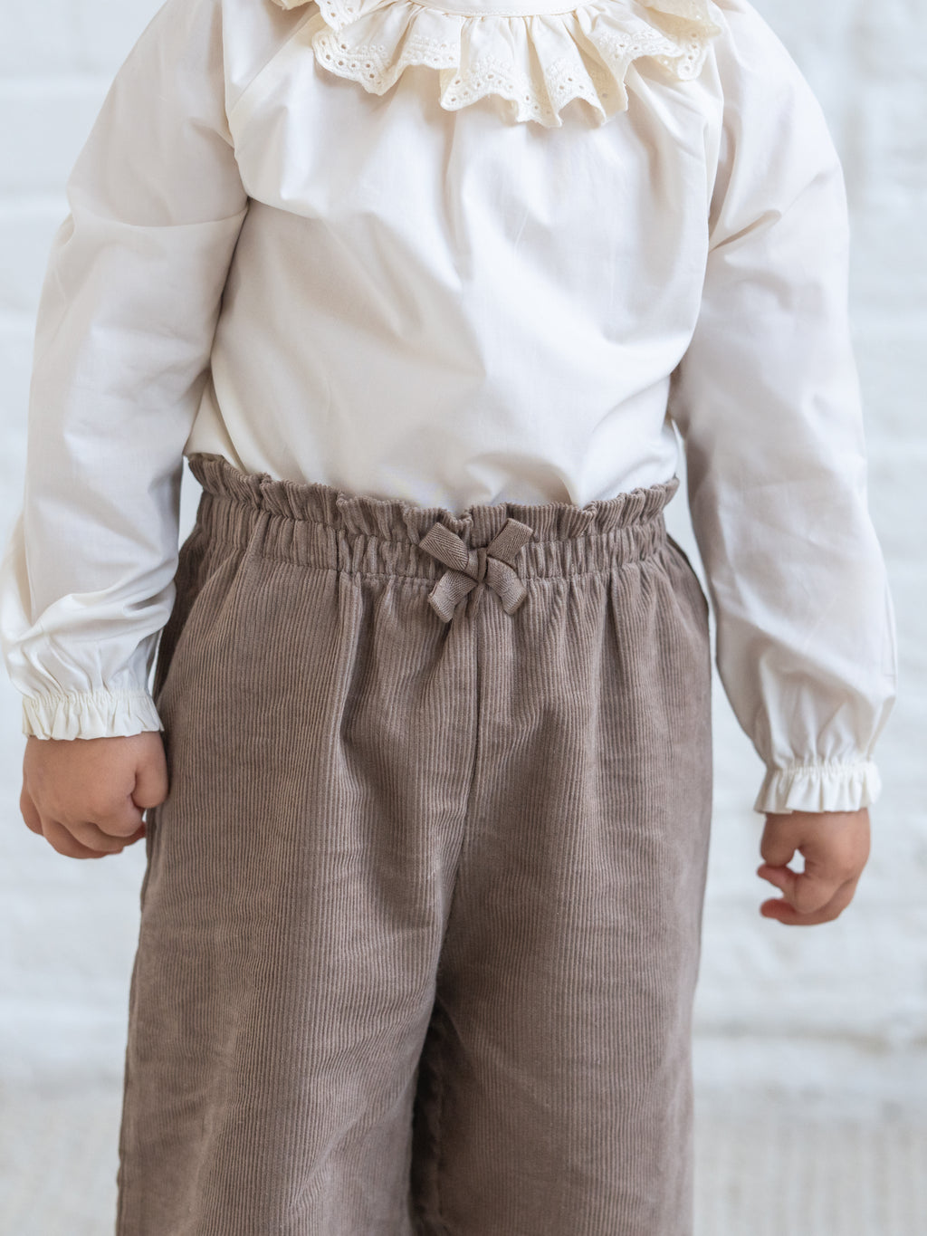 Nadine Fine Corduroy Wide Leg Toddler Pant - Taupe Kids : Bottoms : Pants KENDI by Colored Organics Organic Cotton Kids Nadine Corduroy | Colored Organics®