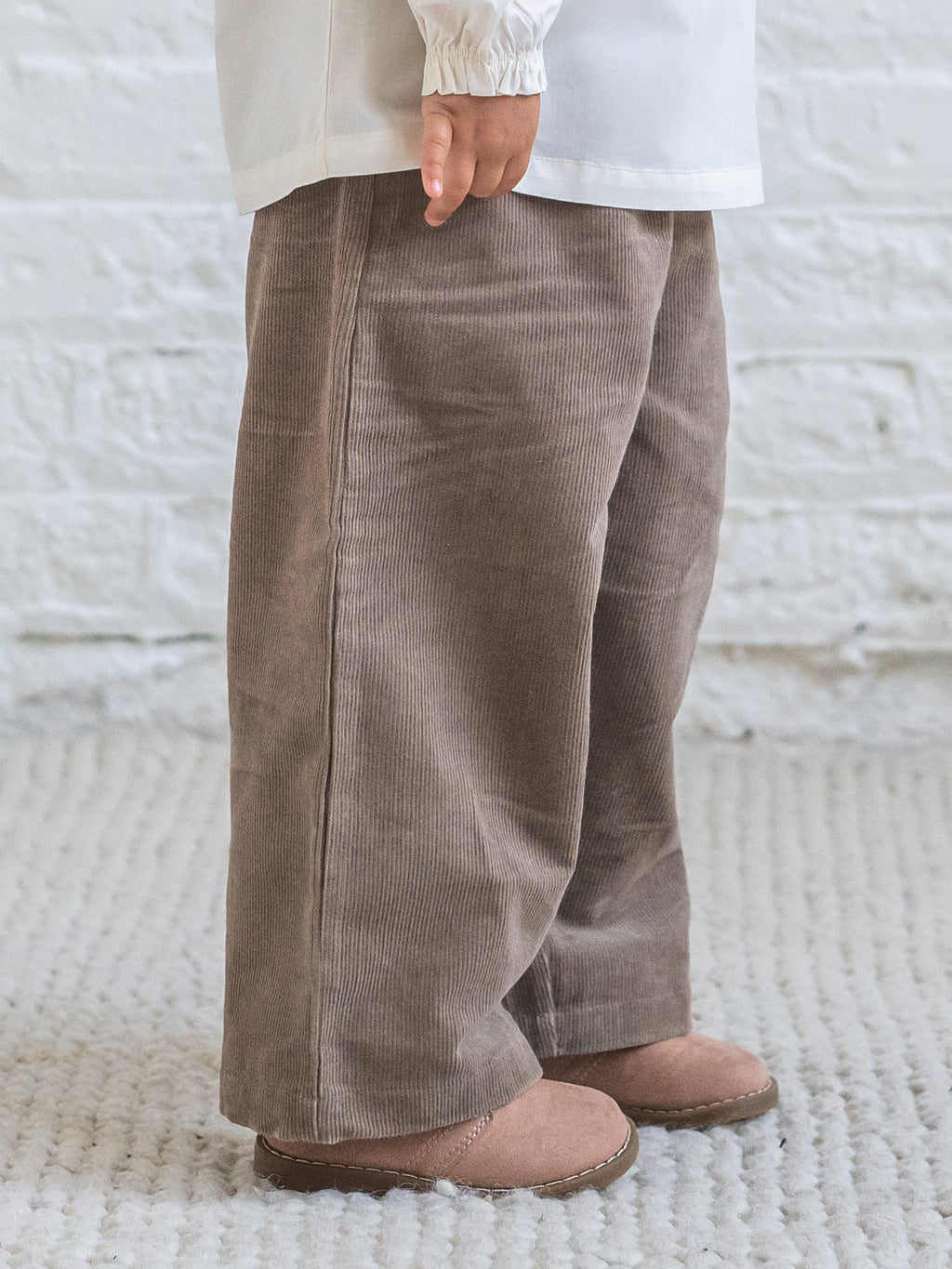 Nadine Fine Corduroy Wide Leg Toddler Pant - Taupe Kids : Bottoms : Pants KENDI by Colored Organics Organic Cotton Kids Nadine Corduroy | Colored Organics®