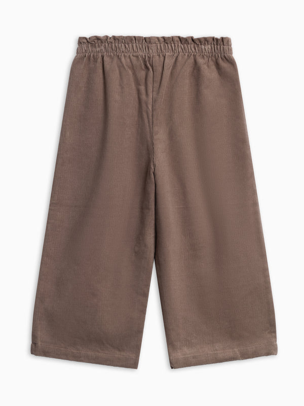 Nadine Fine Corduroy Wide Leg Toddler Pant - Taupe