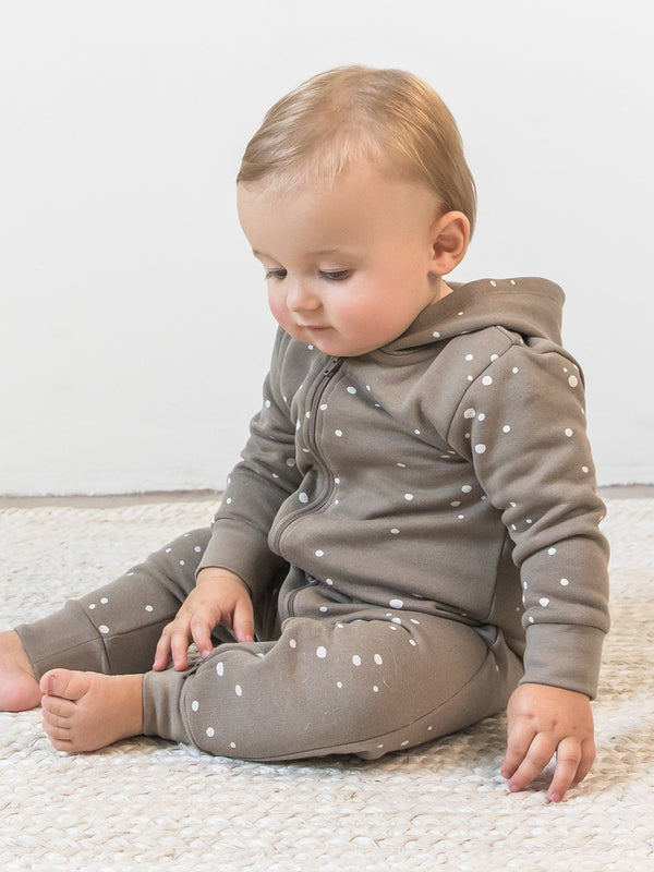 Greer Fleece Hooded Zipper Romper
