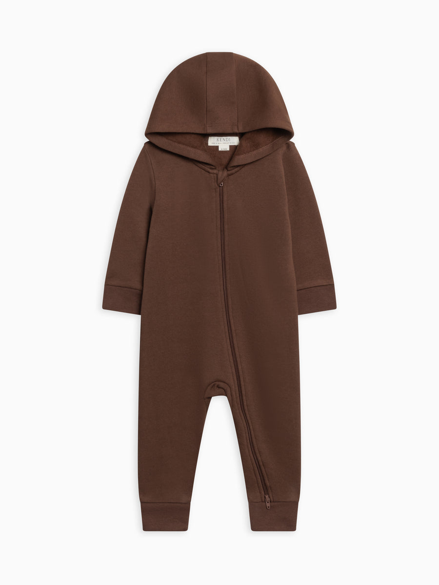 Greer Fleece Hooded Zipper Romper