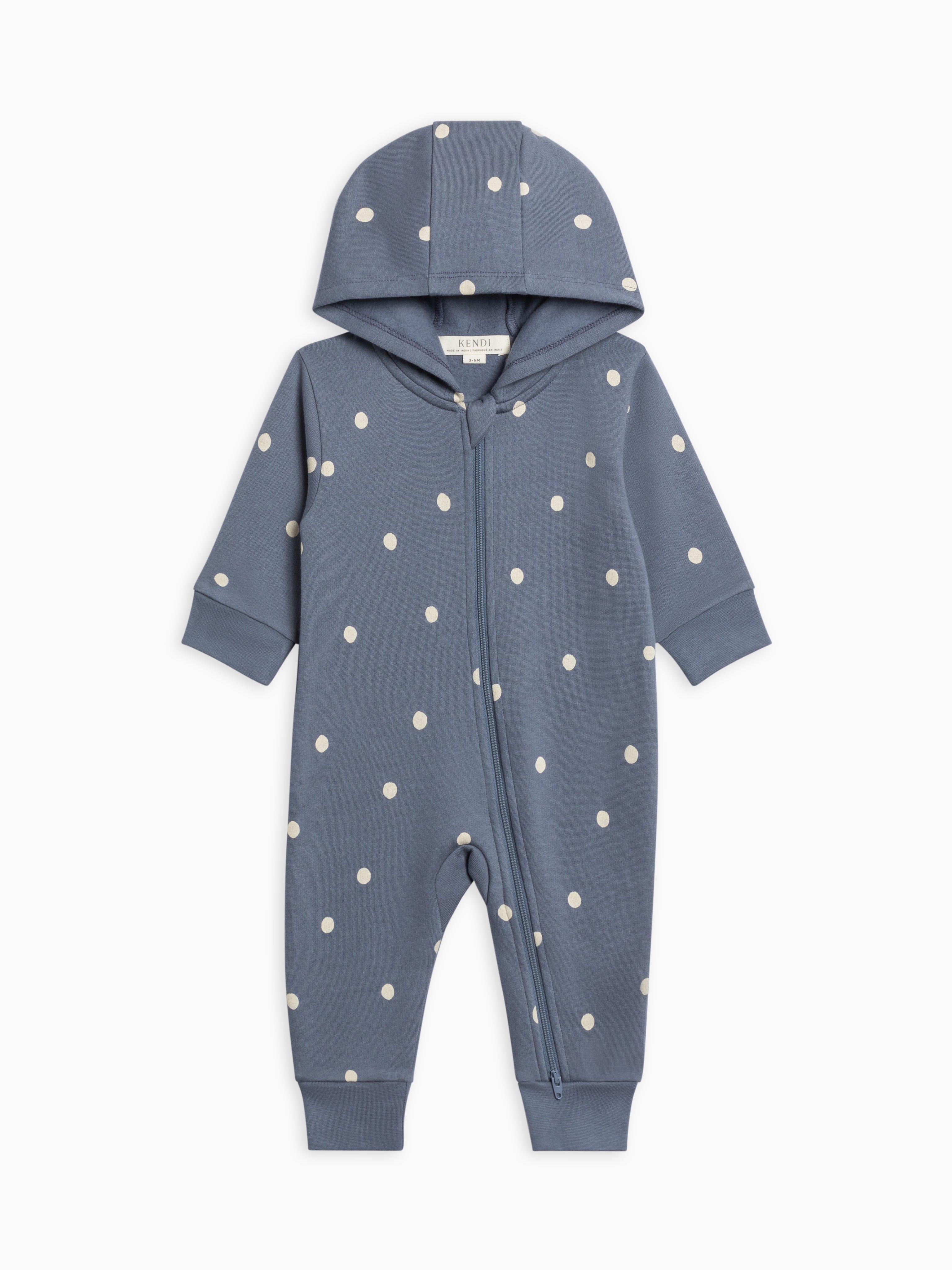 【もずく】B Camp-ball Fleece Rompers 90 Baby Greer Fleece Hooded Zipper Romper | Colored Organics®