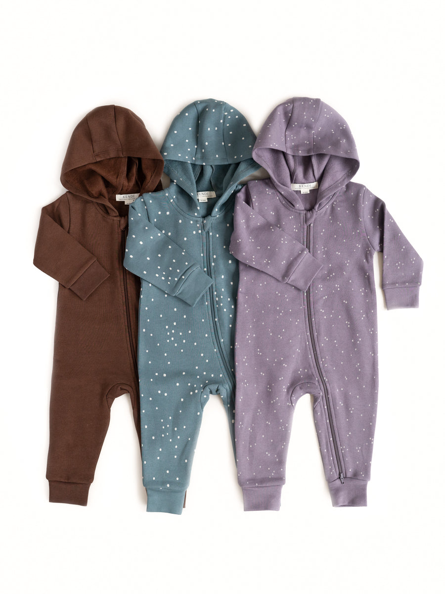 Greer Fleece Hooded Zipper Romper