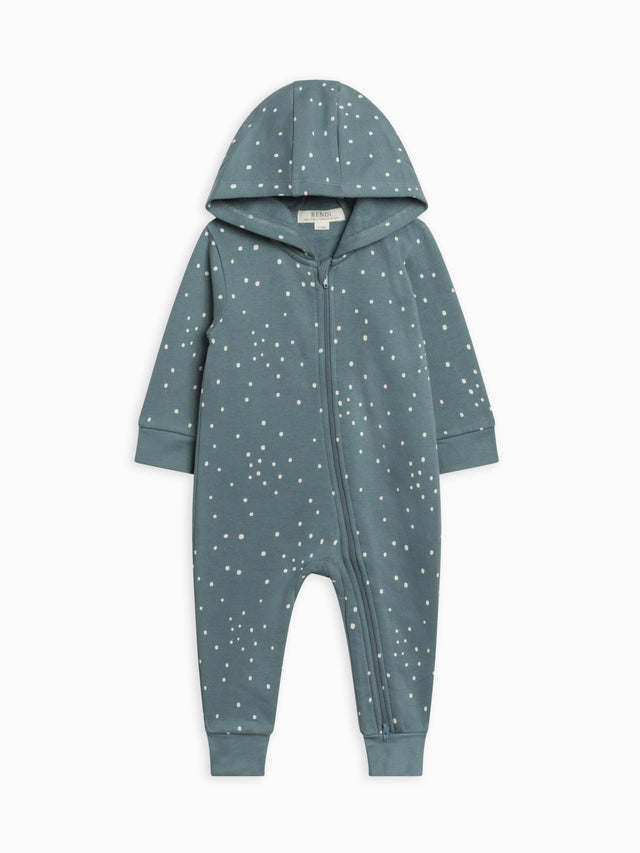 Greer Fleece Hooded Zipper Romper Baby : One Pieces : Rompers : Long Sleeves Kendi Organic Cotton Baby Greer Fleece Hooded Zipper Romper