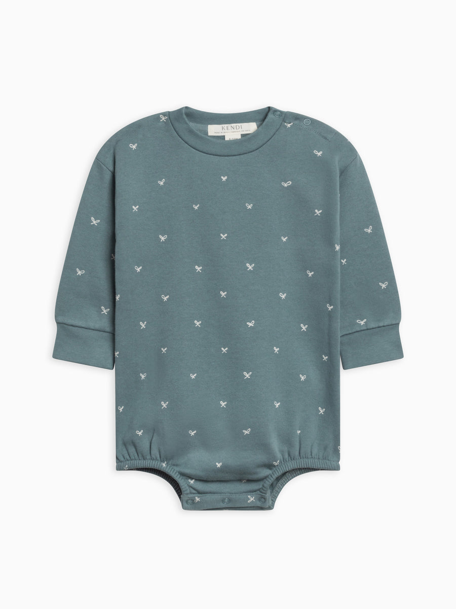 Jamie Fleece Bubble Romper Sale :Baby :One Pieces :Rompers :Long Sleeves Kendi Organic Cotton Baby Jamie Fleece Bubble Romper
