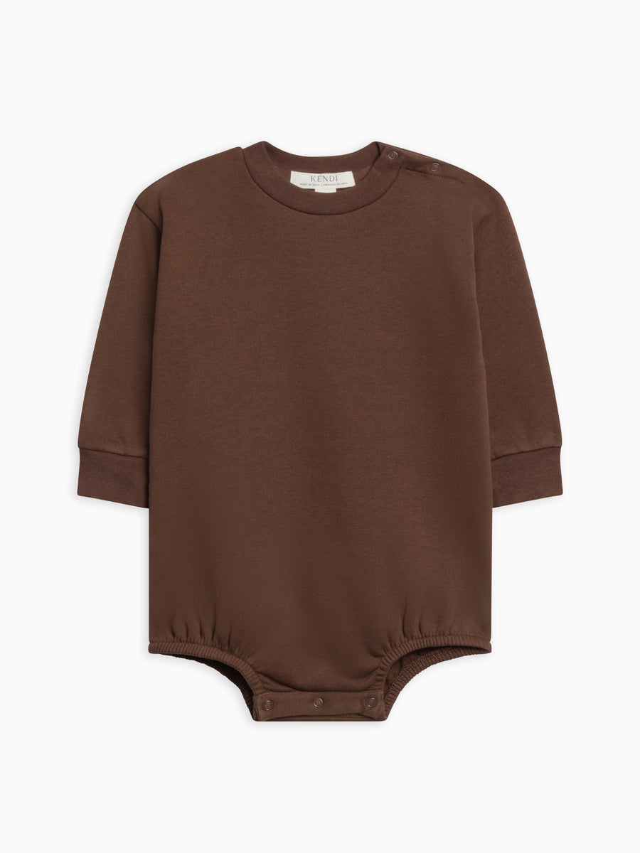 Jamie Fleece Bubble Romper Sale :Baby :One Pieces :Rompers :Long Sleeves Kendi Organic Cotton Baby Jamie Fleece Bubble Romper
