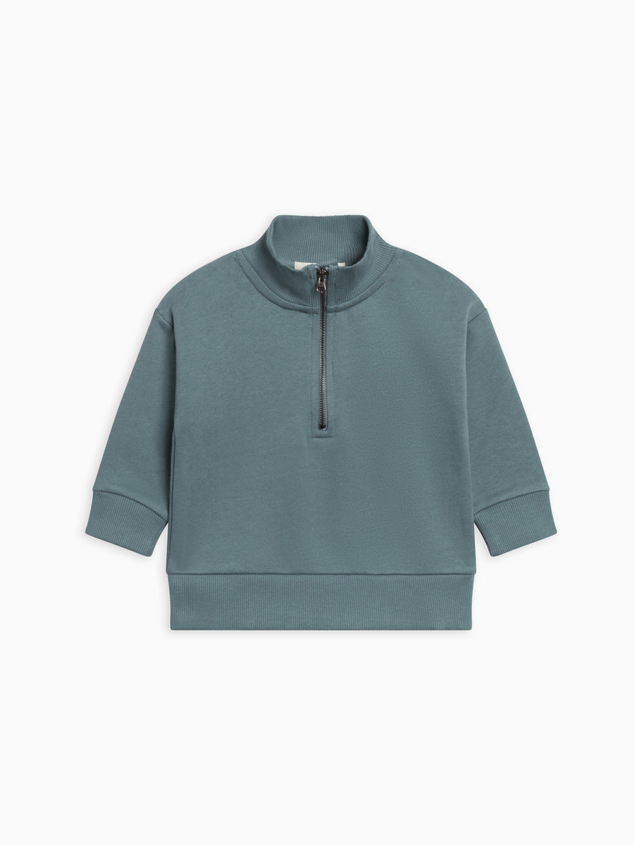 Mack Fleece Dropped Shoulder Half Zip Pullover Sweatshirt Sale :Baby-Kids :Tops :Pullovers :Long Sleeves Kendi Organic Cotton Baby and Kids Mack Fleece Dropped Shoulder Half Zip Pullover Sweatshirt