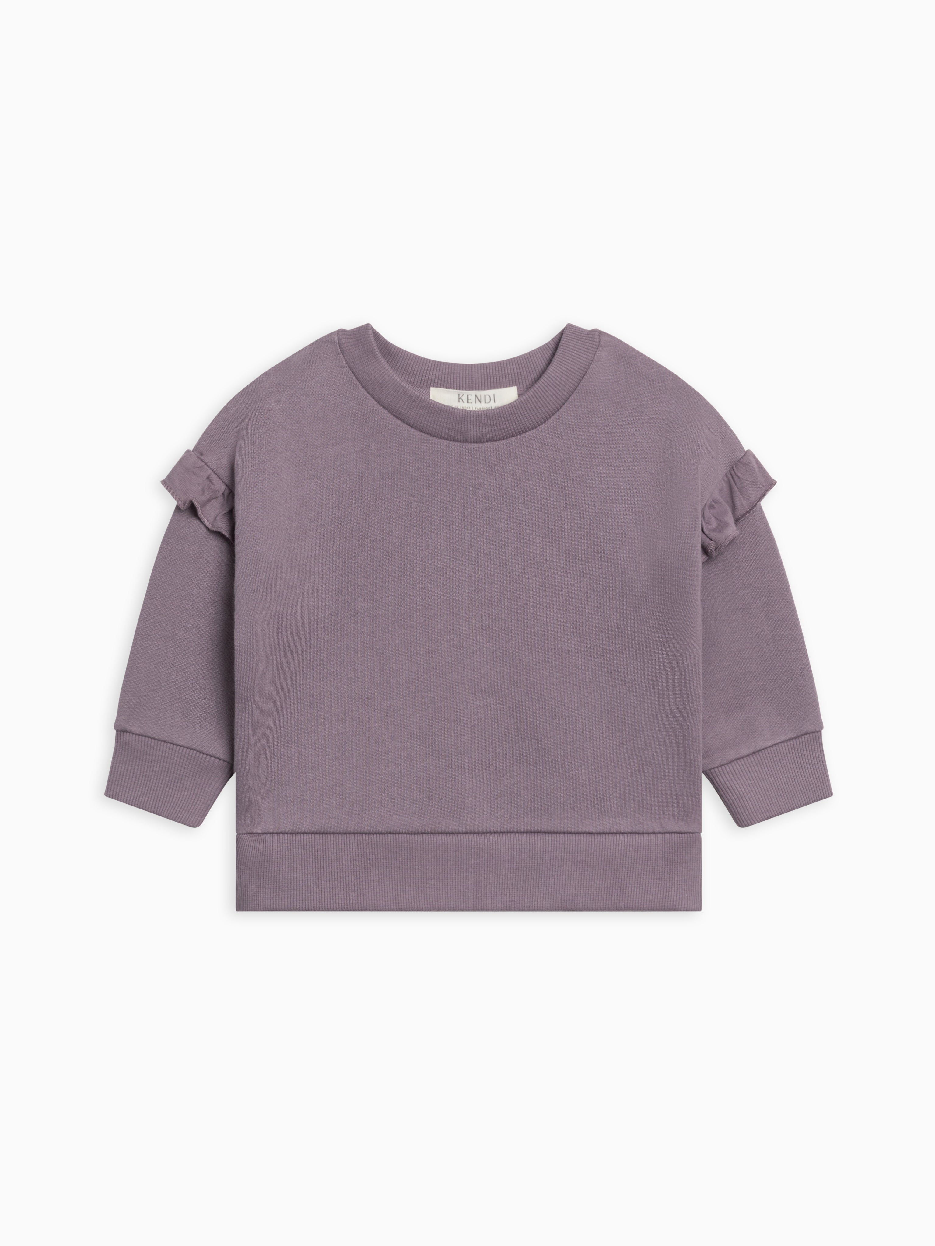 Organic Cotton Baby and Kids Abbey Fleece Ruffle Sleeve Pullover