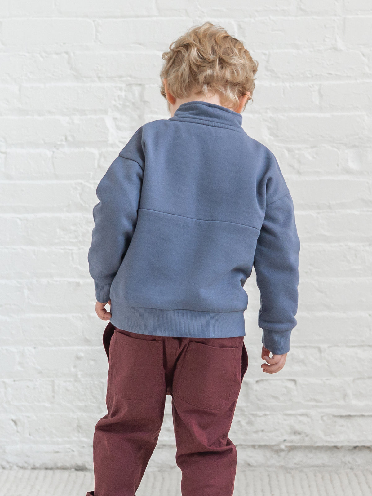 Jae Fleece Blocked Half Zip Pullover - Steel