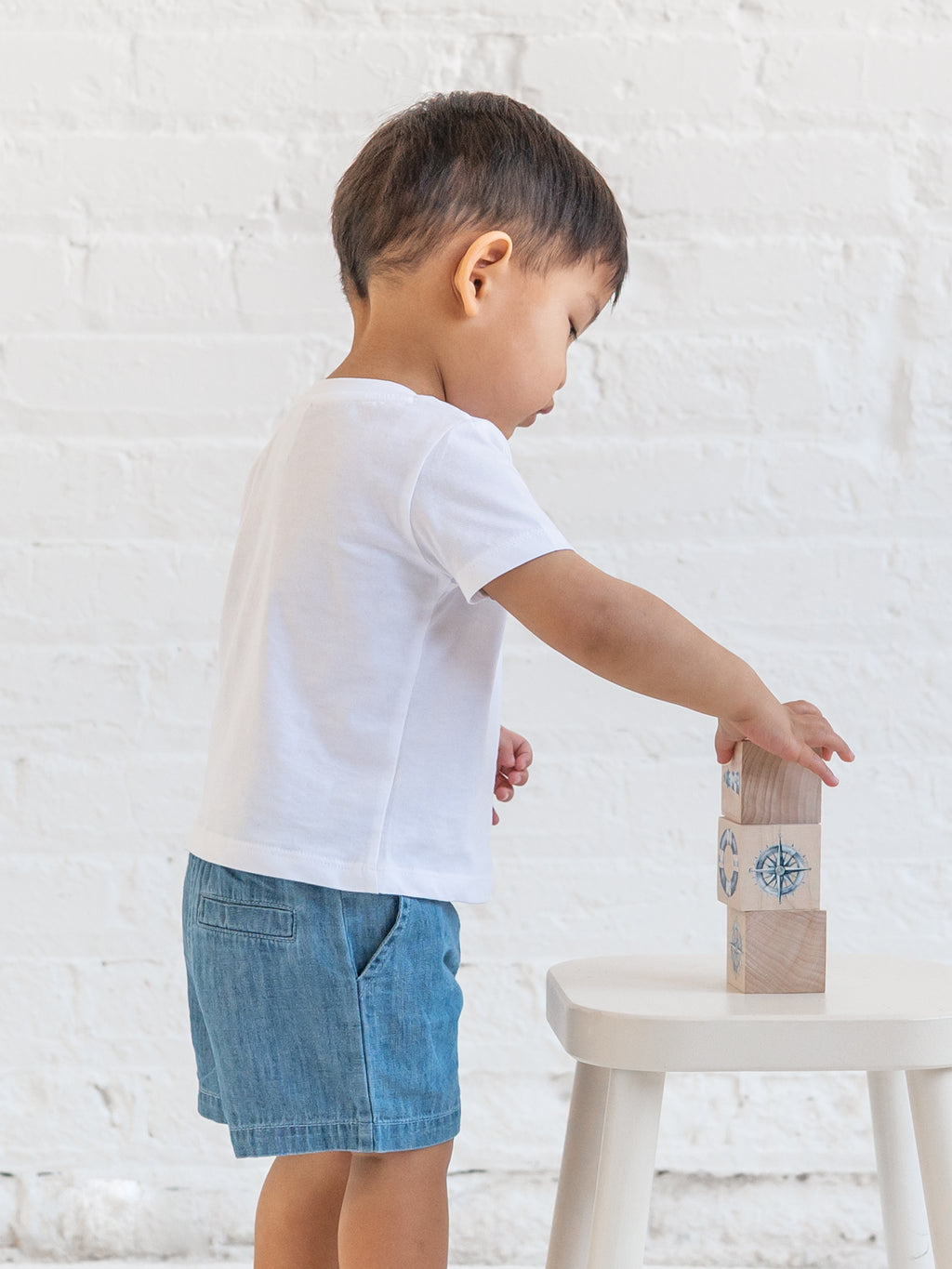 Luke Chambray Shorts Baby-Kids : Bottoms : Shorts KENDI by Colored Organics Luke Chambray Shorts for Babies and Kids | Colored Organics®