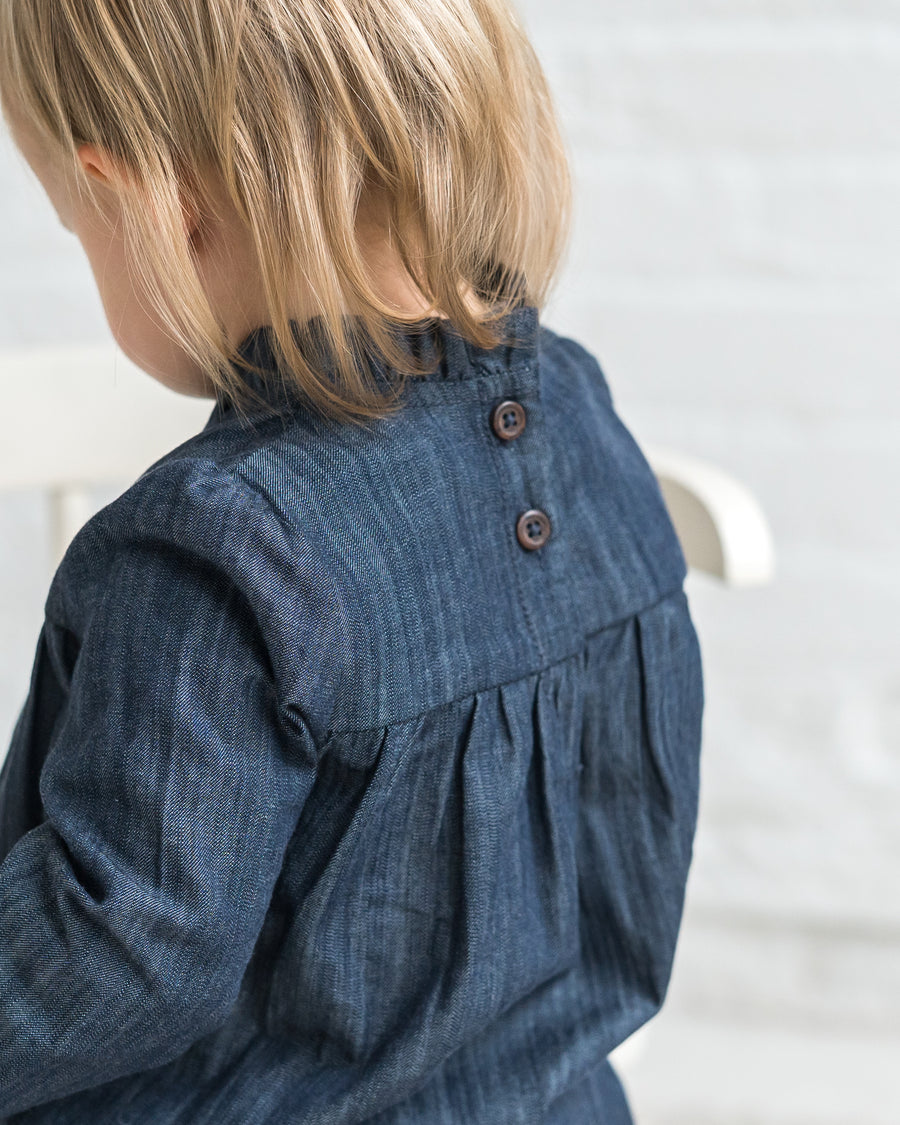 Chantal Chambray Ruffle Romper