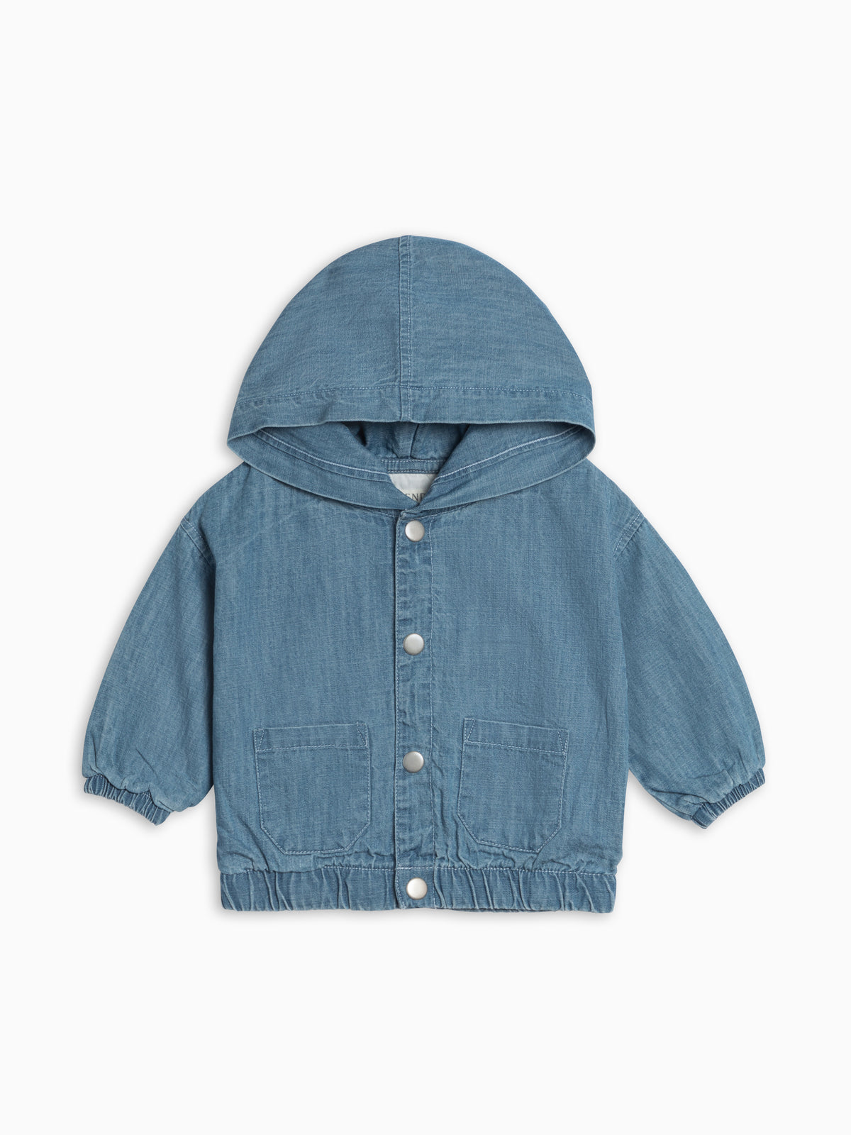 Jules Chambray Hooded Jacket Baby-Kids : Tops : Hoodies : Long Sleeves KENDI by Colored Organics Jules Chambray Hooded Jacket for Baby | Colored Organics®