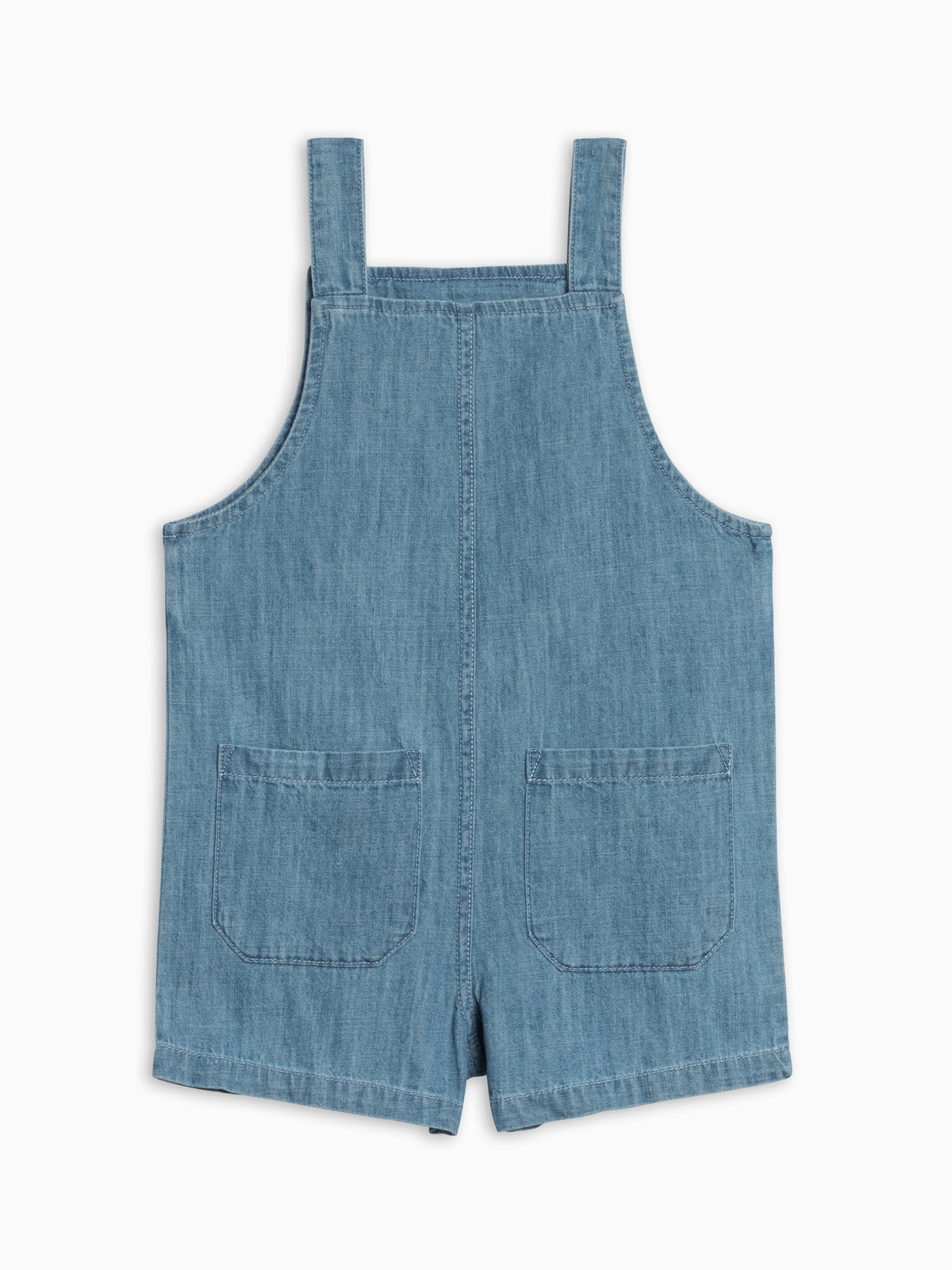 Zack Chambray Overall Short Kids : Bottoms : Overalls : Shorts KENDI by Colored Organics Zack Chambray Overall Short for Baby | Colored Organics®