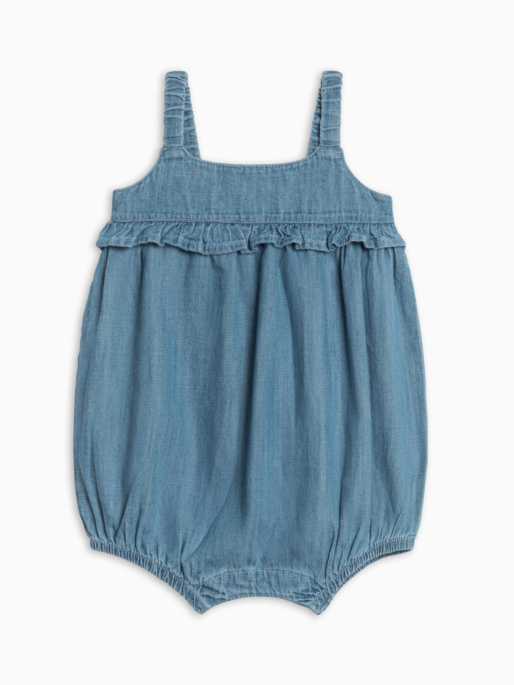 Gemma Chambray Bubble Romper Baby : One Pieces : Rompers : Tanks KENDI by Colored Organics Gemma Chambray Bubble Romper for Baby | Colored Organics®