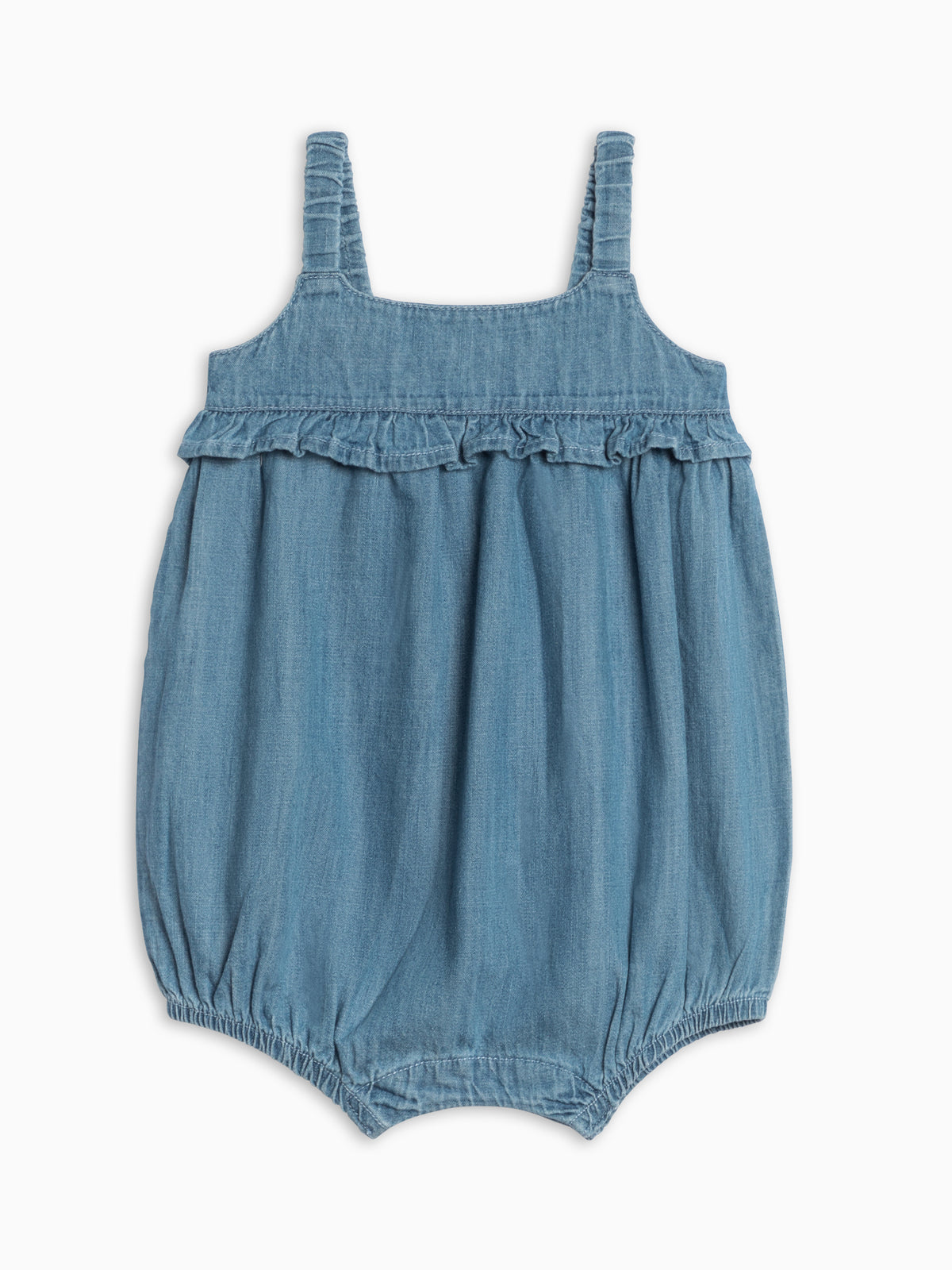 Gemma Chambray Bubble Romper Baby : One Pieces : Rompers : Tanks KENDI by Colored Organics Gemma Chambray Bubble Romper for Baby | Colored Organics®