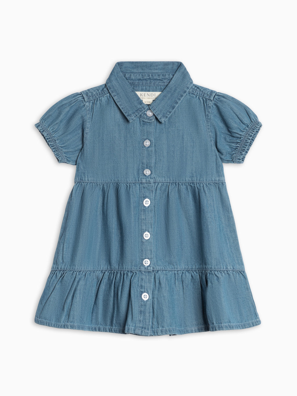 Milly Chambray Shirt Dress Baby-Kids : Dresses : Short Sleeves KENDI by Colored Organics Milly Chambray Shirt Dress for Baby | Colored Organics®
