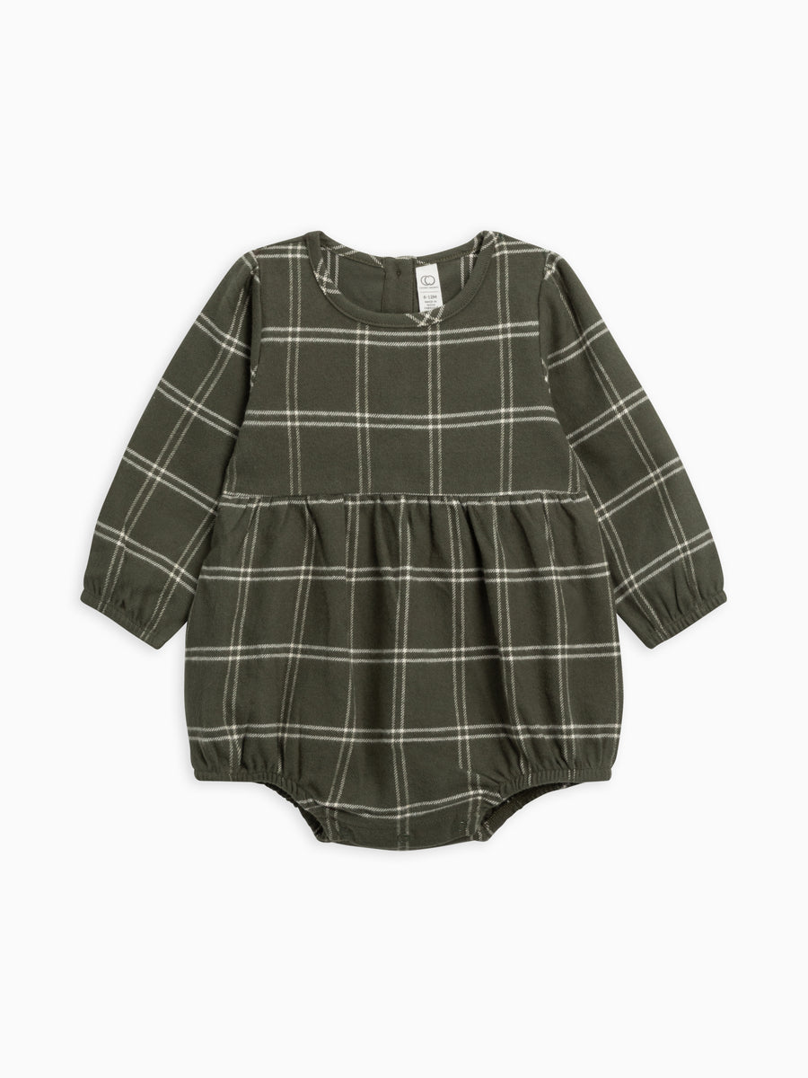 Bristol Flannel Bubble Romper Baby : Romper : Long Sleeve Colored Organics Organic Baby Bristol Flannel Bubble Romper