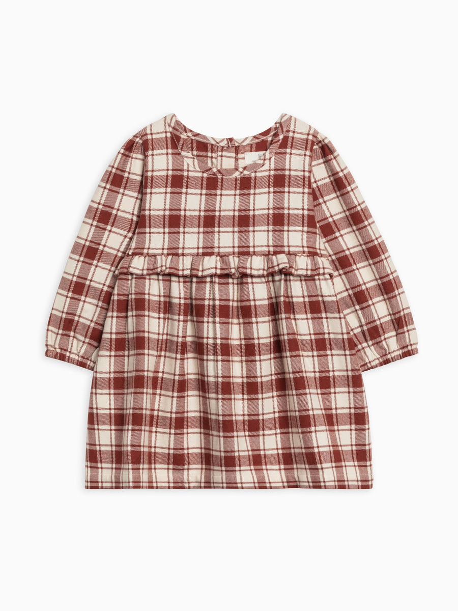 Sydney Flannel Long Sleeve Ruffle Dress