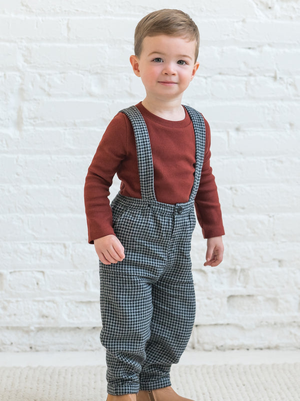 Hank Flannel Pants with Suspenders Baby-Kids : Bottoms : Pants Kendi Organic Cotton Baby and Kids Hank Flannel Pants with Suspenders