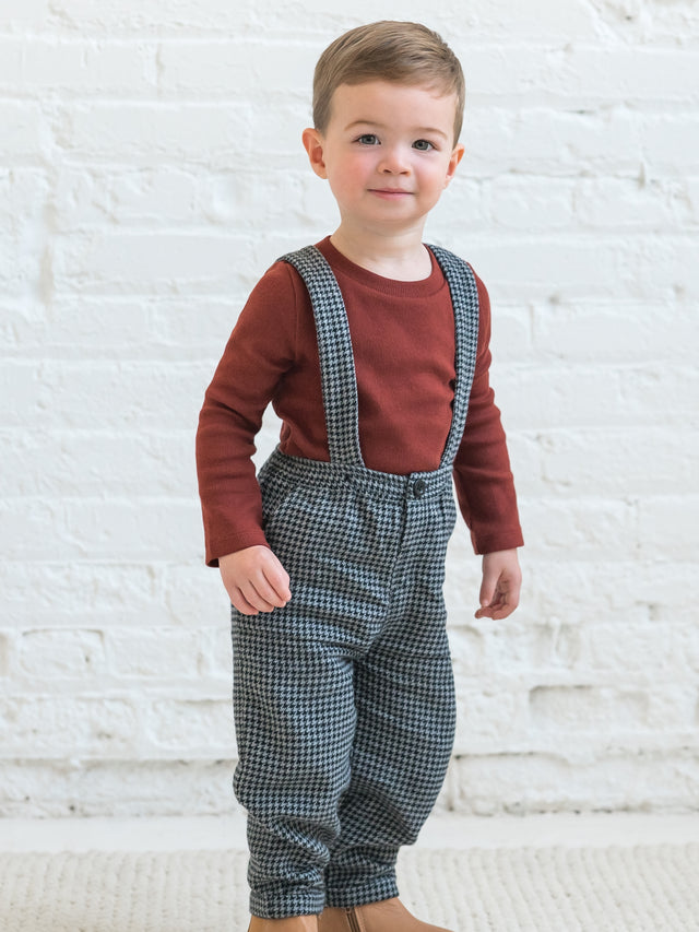 Hank Flannel Pants with Suspenders Baby-Kids : Bottoms : Pants Kendi Organic Cotton Baby and Kids Hank Flannel Pants with Suspenders