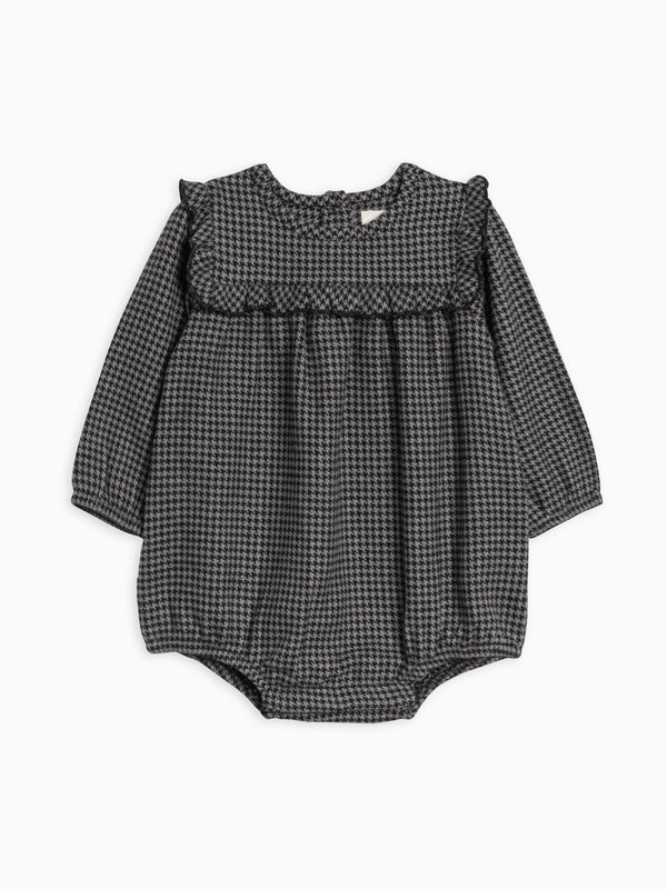 Ruth Flannel Ruffle Neck Bodysuit Sale : Baby : One Pieces : Bodysuits : Long Sleeves Kendi Organic Cotton Baby Ruth Flannel Ruffle Neck Bodysuit