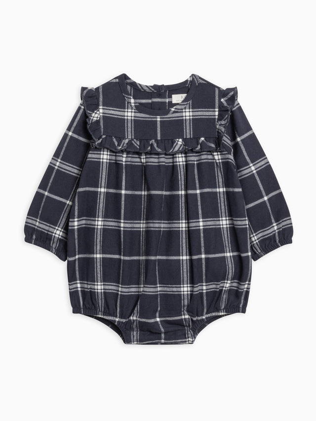 Ruth Flannel Ruffle Neck Bodysuit Sale :Baby :One Pieces :Bodysuits :Long Sleeves Kendi Organic Cotton Baby Ruth Flannel Ruffle Neck Bodysuit