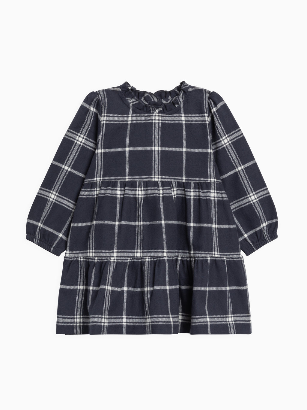 Neela Flannel Ruffle Neckline Long Sleeve Dress Sale : Baby-Kids : Dresses : Long Sleeves KENDI by Colored Organics Organic Cotton Baby and Kids Neela | Colored Organics®
