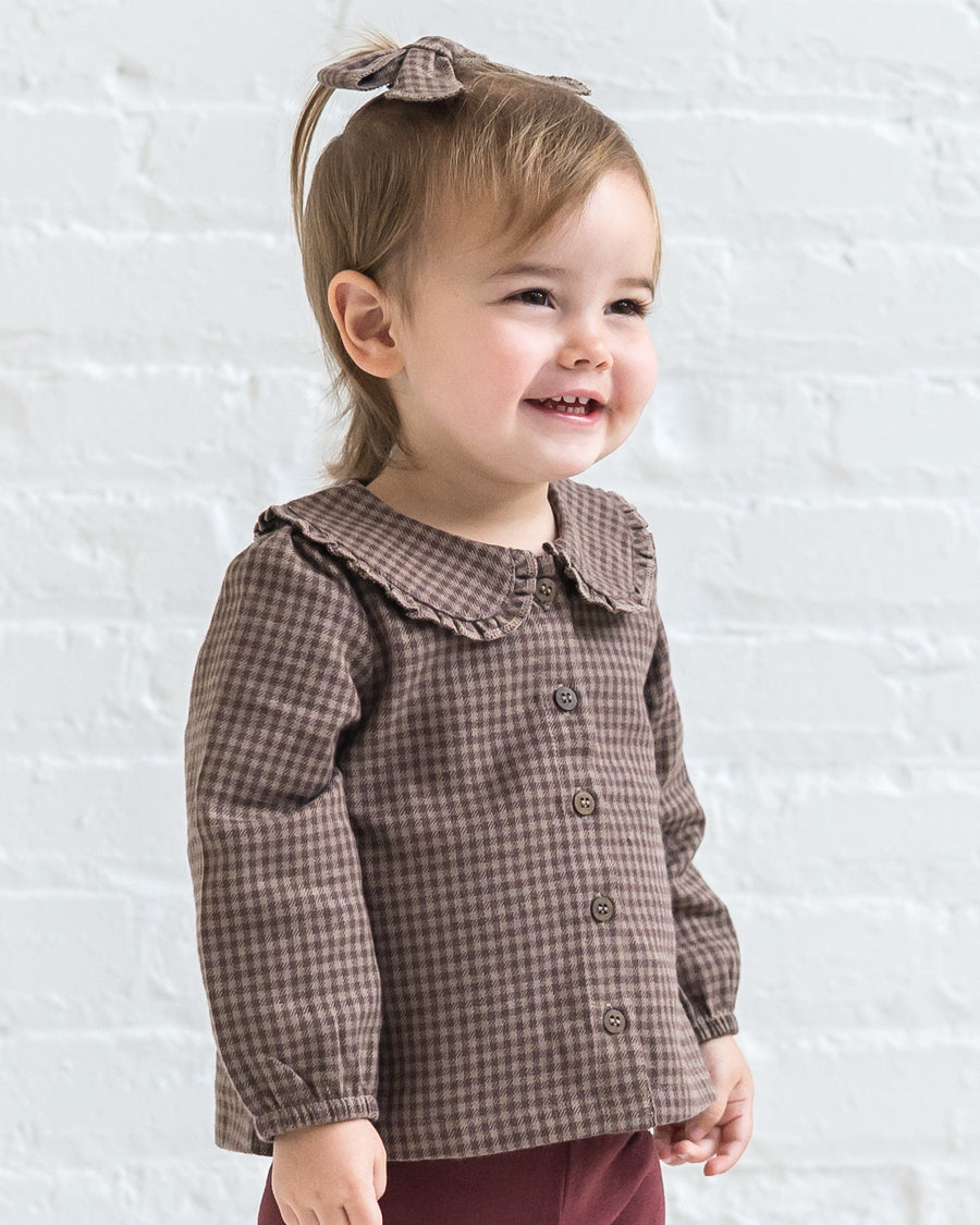 Yael Flannel Ruffle Collared Shirt