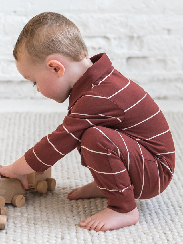 Fritz Long Sleeve Collared Romper Sale :Baby :One Pieces :Rompers :Long Sleeves Colored Organics Organic Cotton Fritz Long Sleeve Collared Romper